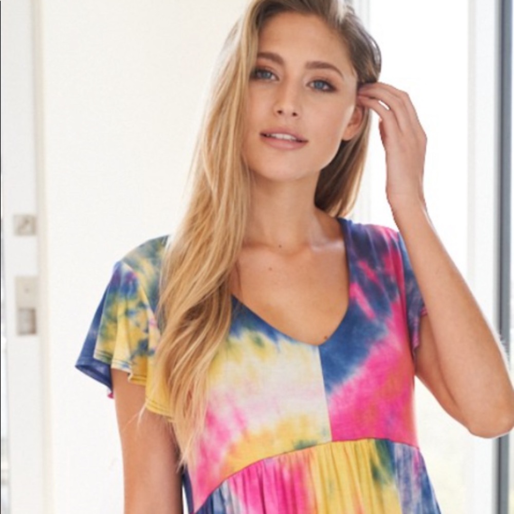 White Birch Multi Tie Dye Dress